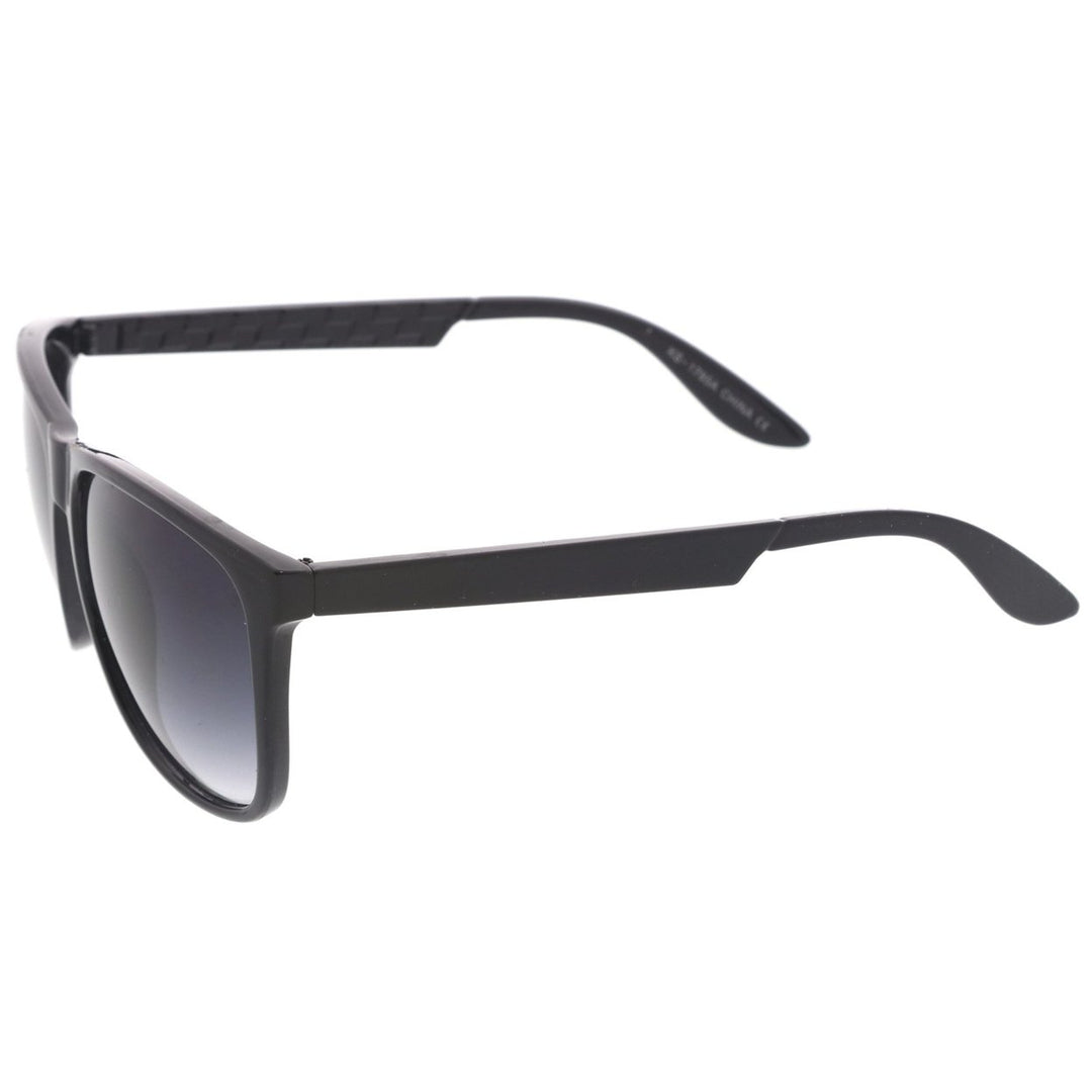 Classic Subtle Flat Top Square Lens Horn Rimmed Sunglasses 57mm Image 3