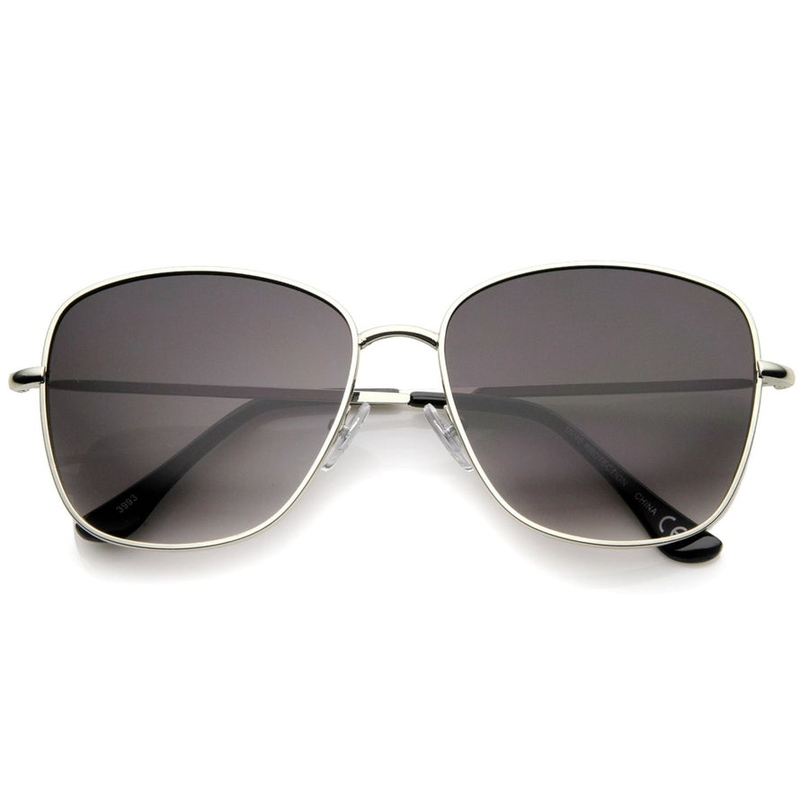 Contemporary Modern Fashion Full Metal Slim Temple Square Sunglasses 57mm Image 1