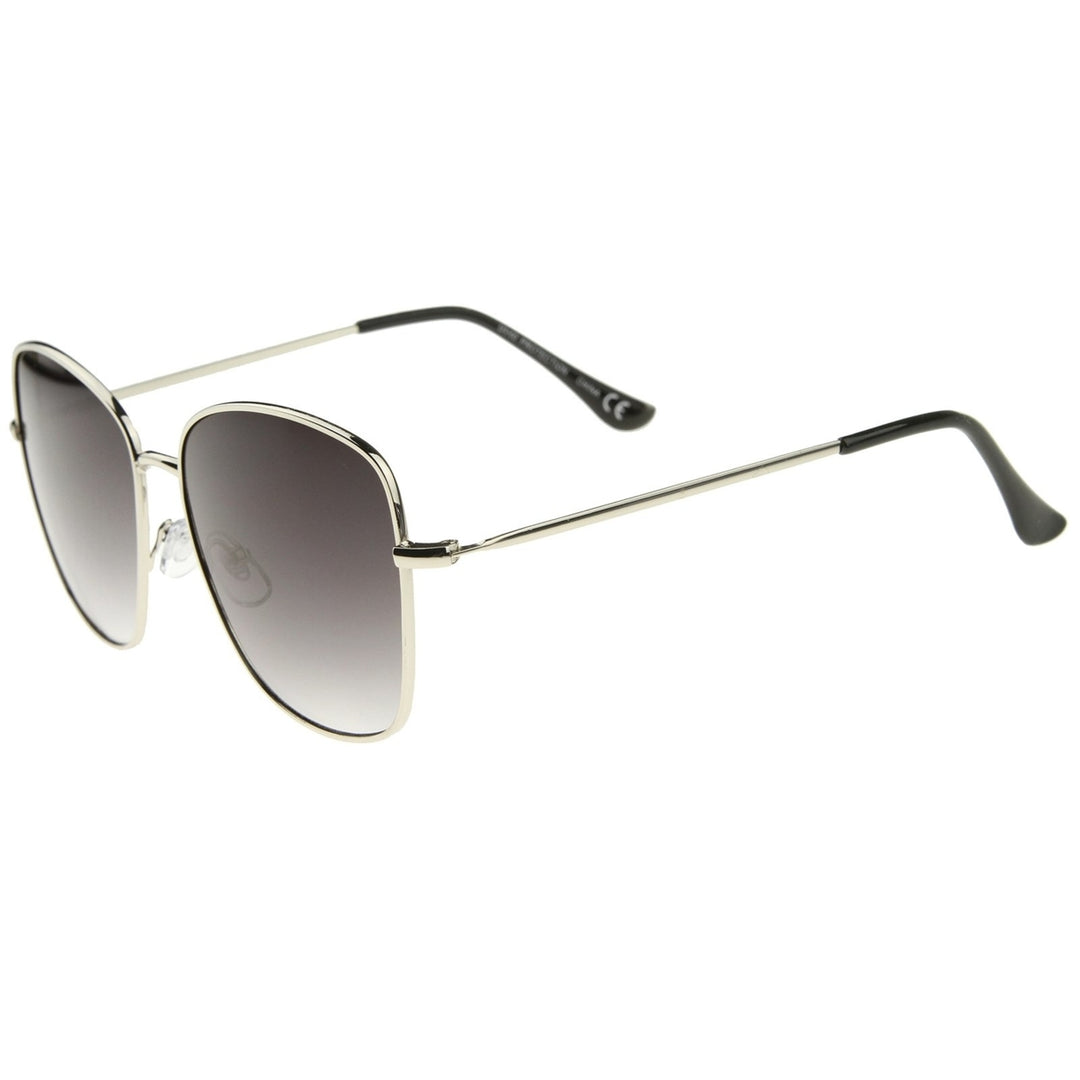 Contemporary Modern Fashion Full Metal Slim Temple Square Sunglasses 57mm Image 3