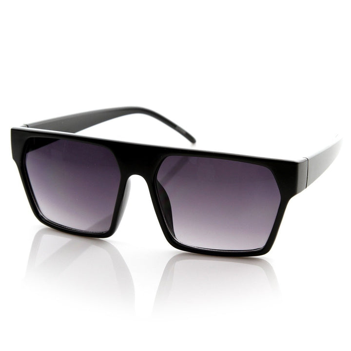 Designer Inspired Triangular Shaped Frame Flat Top Aviator Sunglasses Image 2