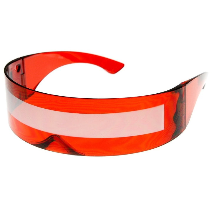 Futuristic Monoblock Daft Punk Wrap Shield Sunglasses Image 1