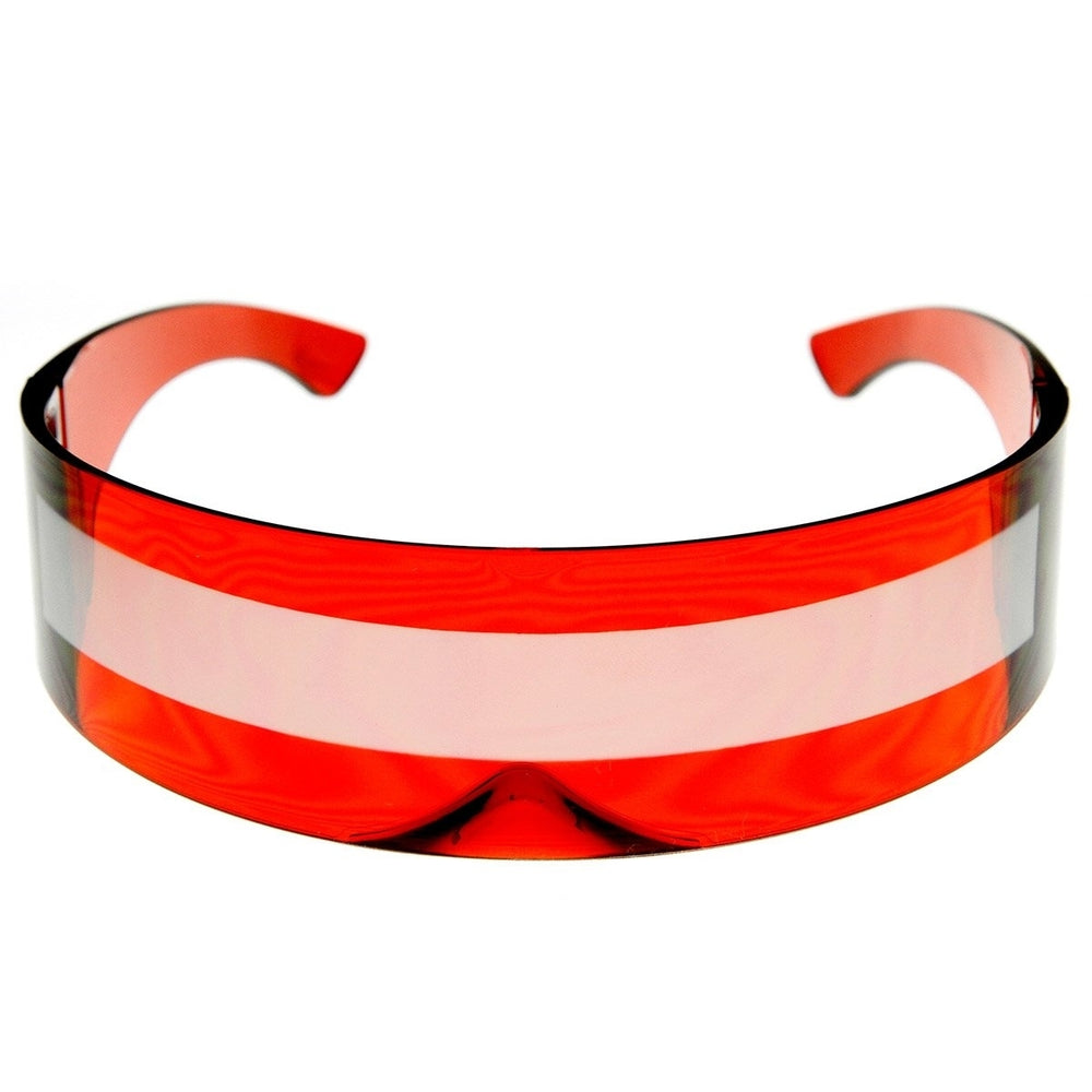 Futuristic Monoblock Daft Punk Wrap Shield Sunglasses Image 2