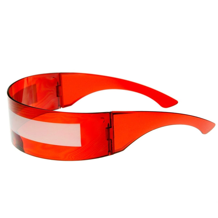 Futuristic Monoblock Daft Punk Wrap Shield Sunglasses Image 3