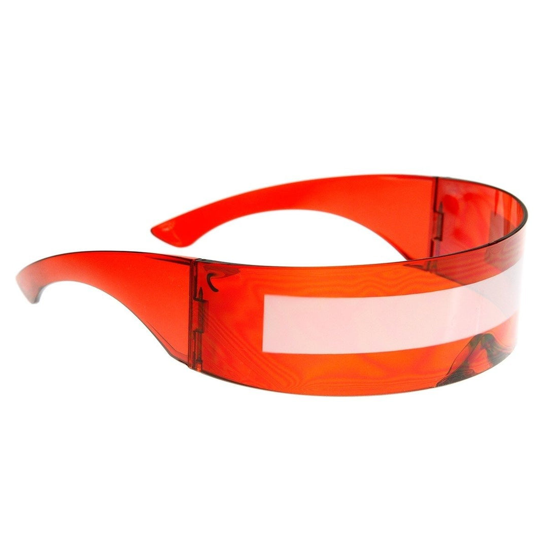 Futuristic Monoblock Daft Punk Wrap Shield Sunglasses Image 4
