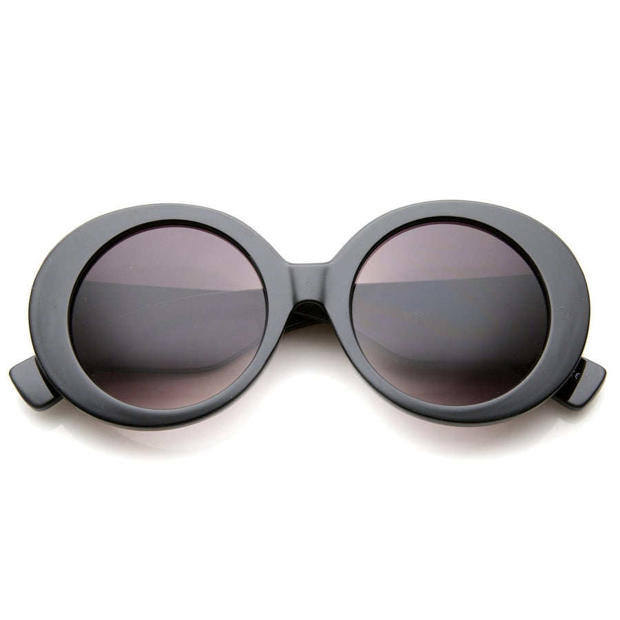 High Fashion Glam Chunky Round Oversize Sunglasses 50mm Image 1