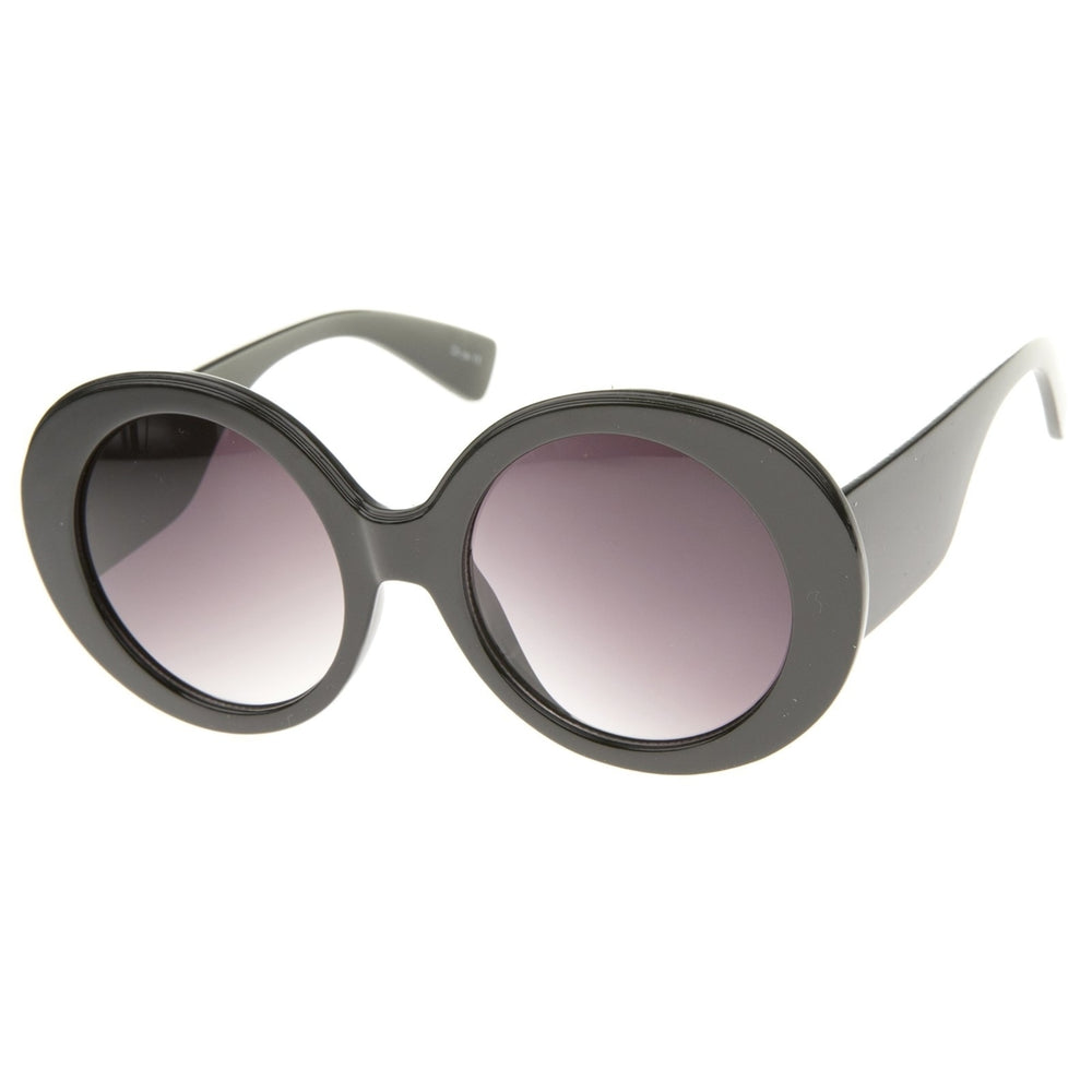High Fashion Glam Chunky Round Oversize Sunglasses 50mm Image 2