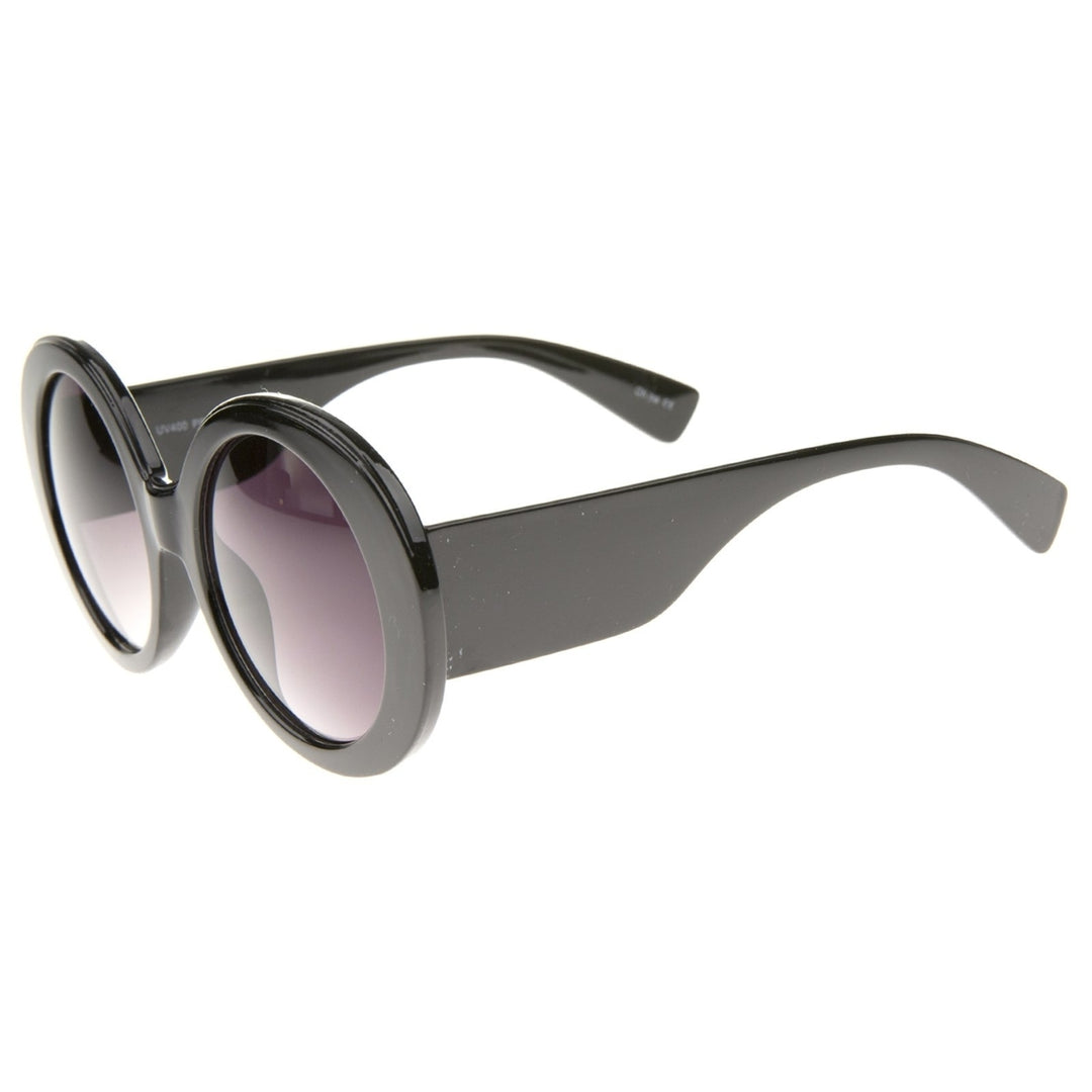 High Fashion Glam Chunky Round Oversize Sunglasses 50mm Image 3