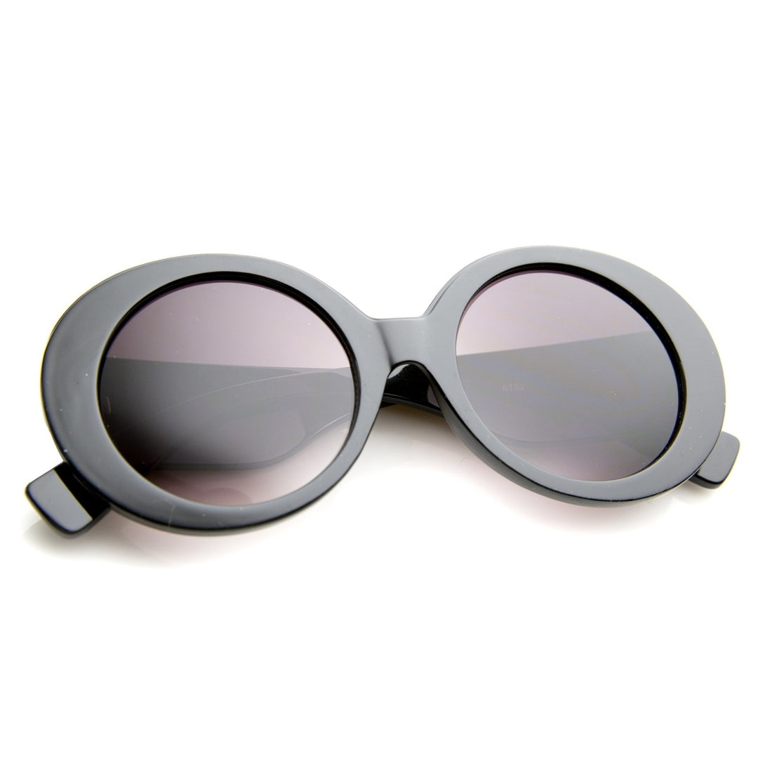 High Fashion Glam Chunky Round Oversize Sunglasses 50mm Image 4