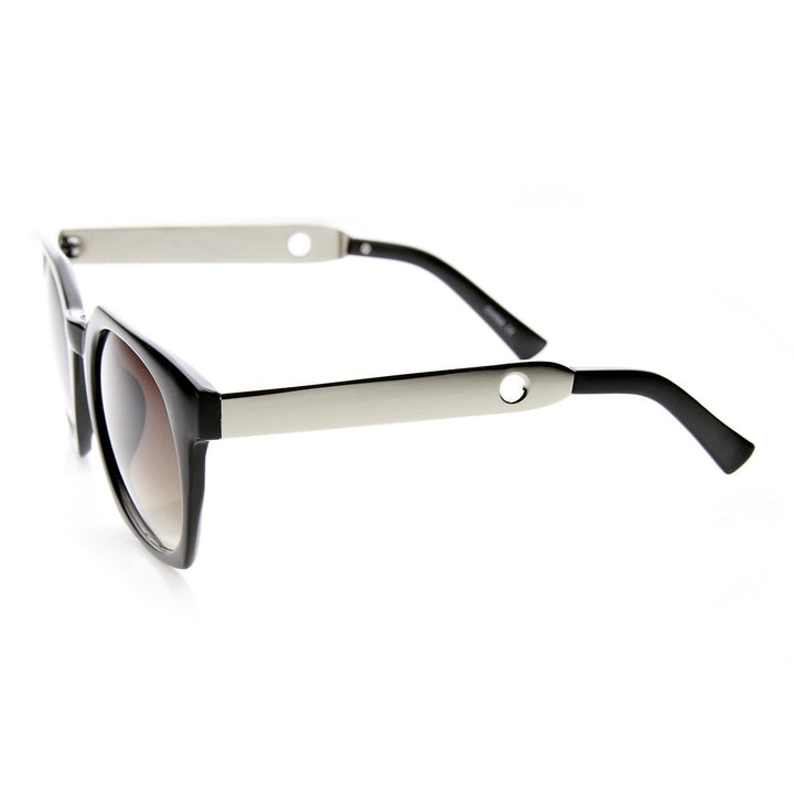 High Fashion Metal Temple Square Frame Womens Cat Eye Sunglasses Image 3