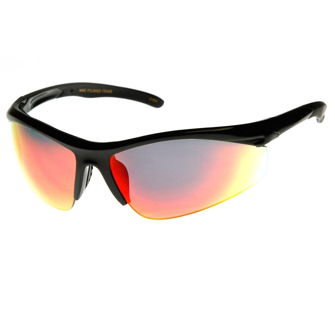 fine Semi-Rimless Running Cycling Sports Wrap Sunglasses Image 1