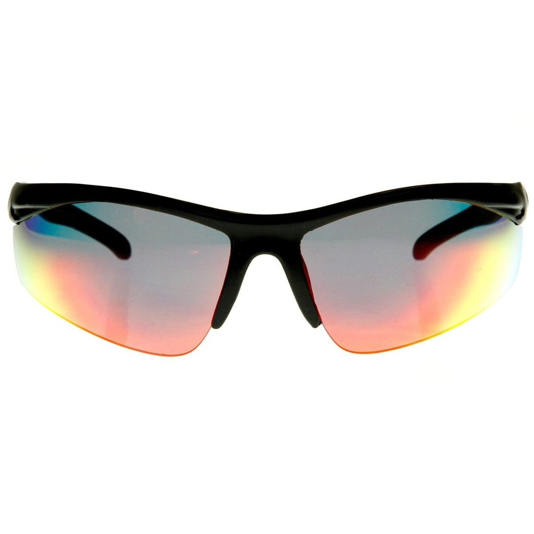 fine Semi-Rimless Running Cycling Sports Wrap Sunglasses Image 2