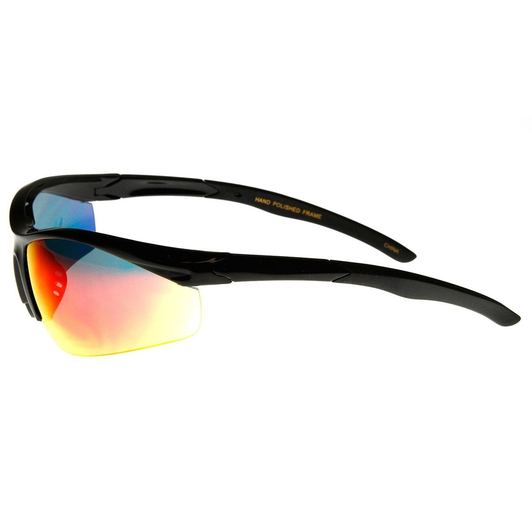 fine Semi-Rimless Running Cycling Sports Wrap Sunglasses Image 3