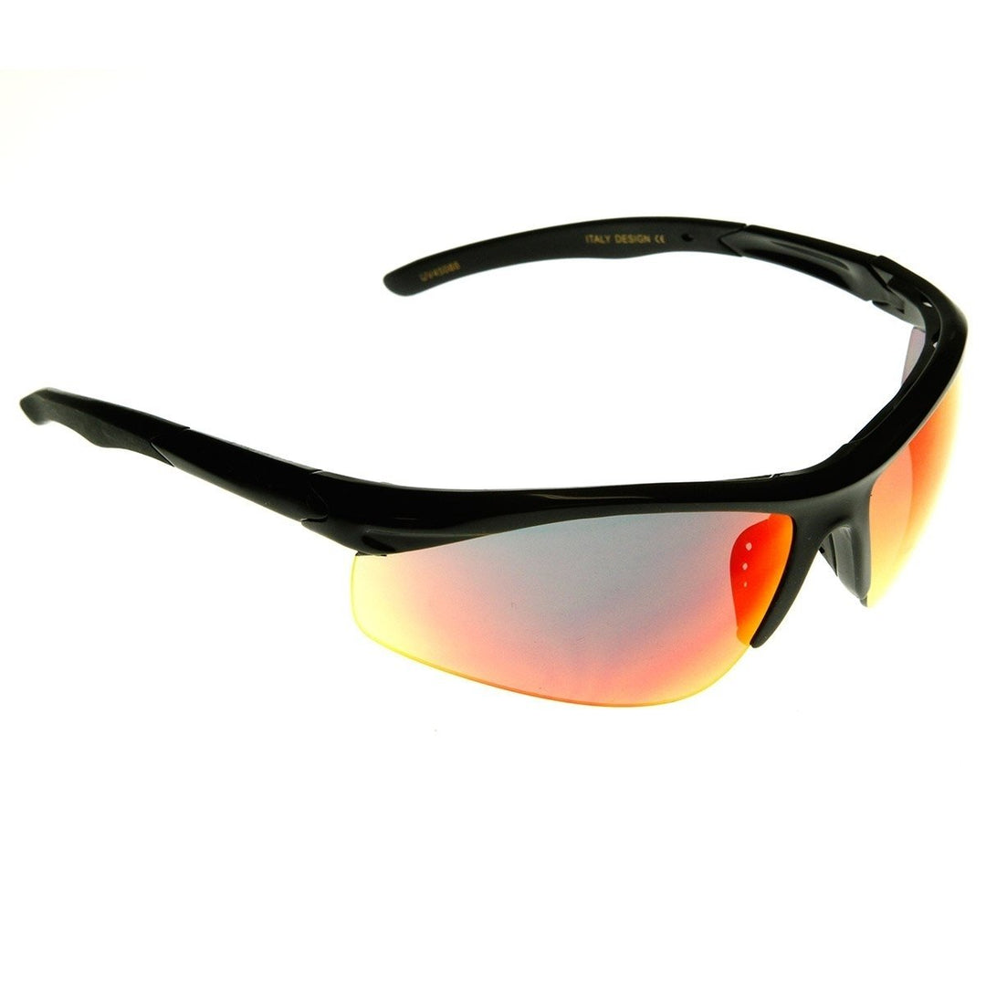 fine Semi-Rimless Running Cycling Sports Wrap Sunglasses Image 4