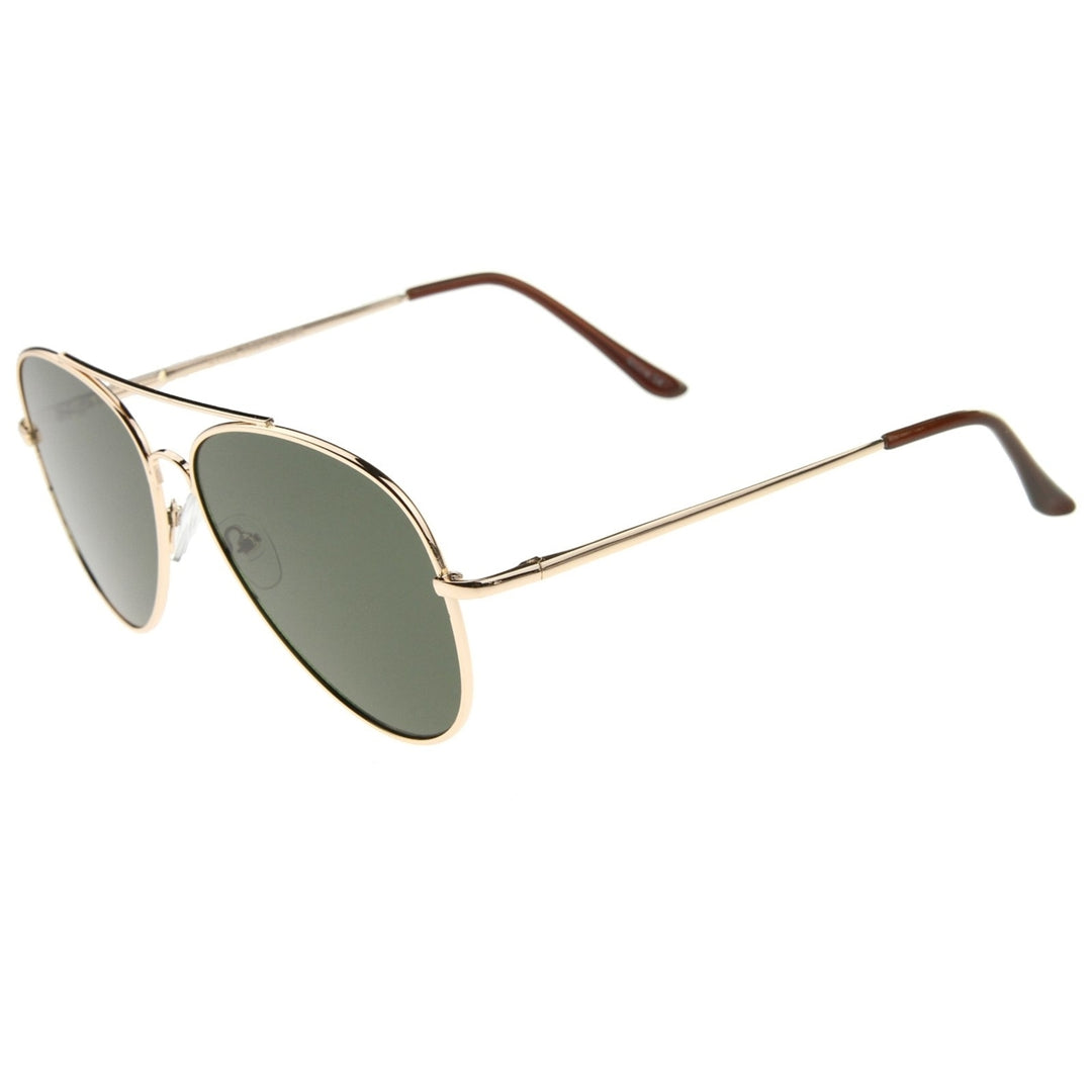 Large Classic Full Metal Teardrop Flat Lens Aviator Sunglasses 60mm Image 3