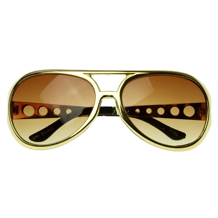 Large Elvis King of Rock Rock and Roll TCB Aviator Sunglasses Image 1