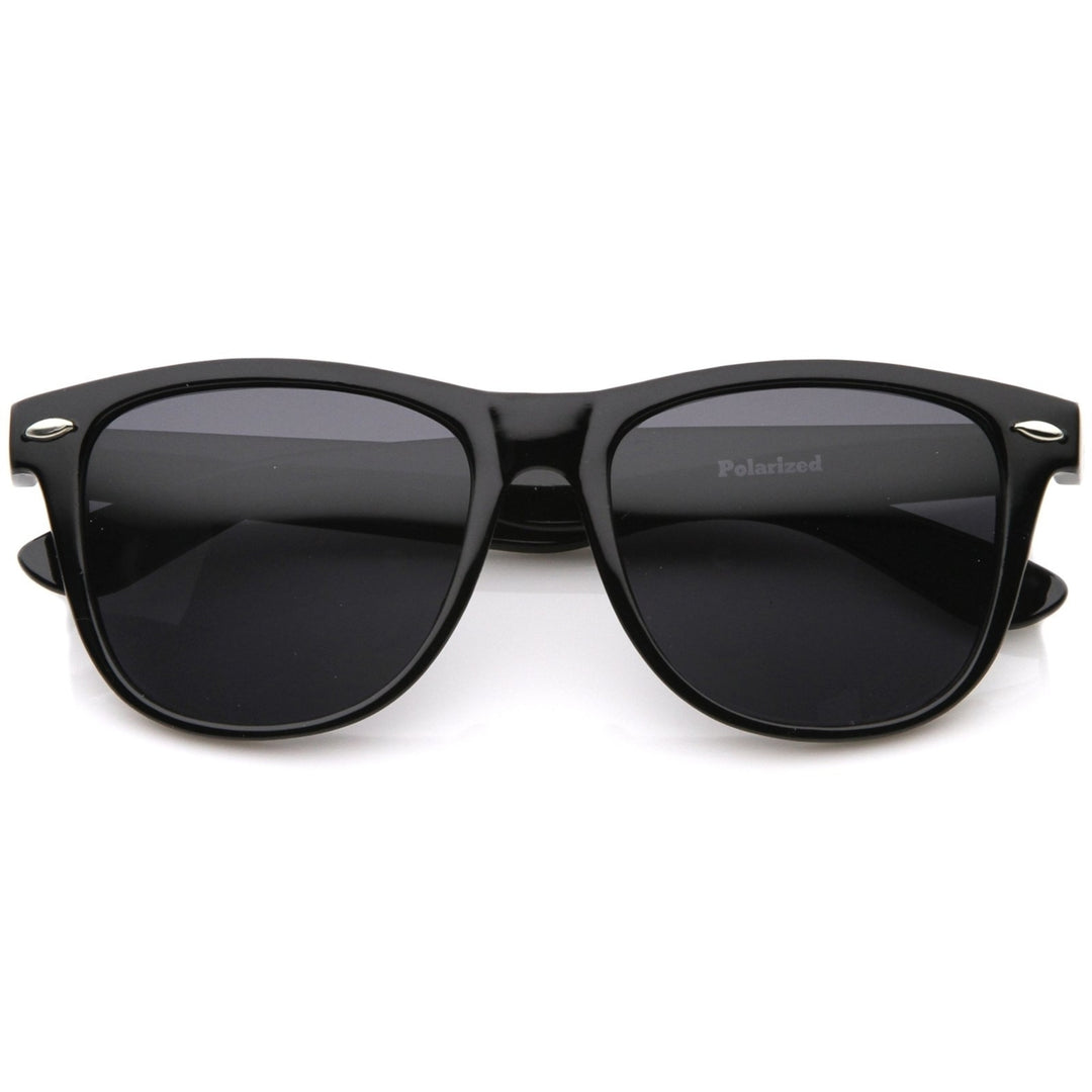 Large Oversize Classic Dark Tinted Lens Horn Rimmed Sunglasses 55mm Image 1
