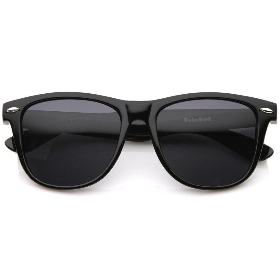 Horn Rimmed Sunglasses Classic Oversize Dark Tinted Lens 55mm Plastic Frame Image 1