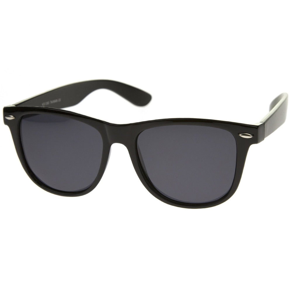 Horn Rimmed Sunglasses Classic Oversize Dark Tinted Lens 55mm Plastic Frame Image 2