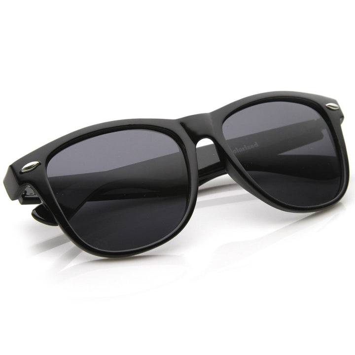 Large Oversize Classic Dark Tinted Lens Horn Rimmed Sunglasses 55mm Image 4