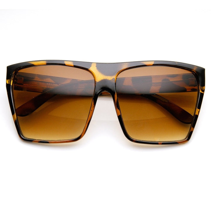 Large Oversized Retro Fashion Square Flat Top Sunglasses Image 1