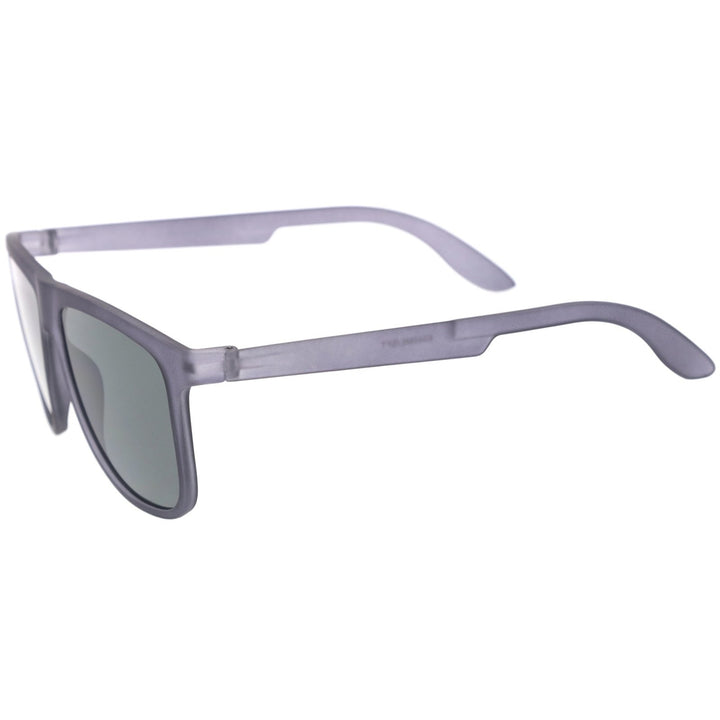 Lifestyle Rubberized Matte Finish Flat Top Square Sunglasses 55mm Image 3