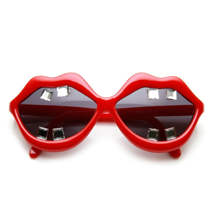 Lip Shaped Novelty Sunglasses Pink Red Teeth UV400 Protection Party Accessory Image 1