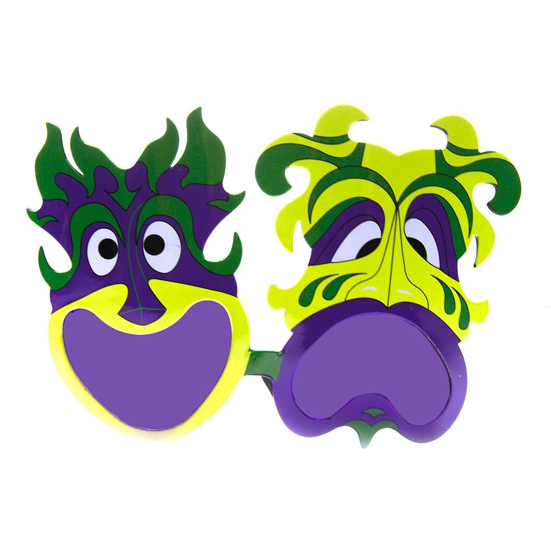 Mardi Gras Party Happy Sad Smile Now Cry Later Novelty Sunglasses Image 4