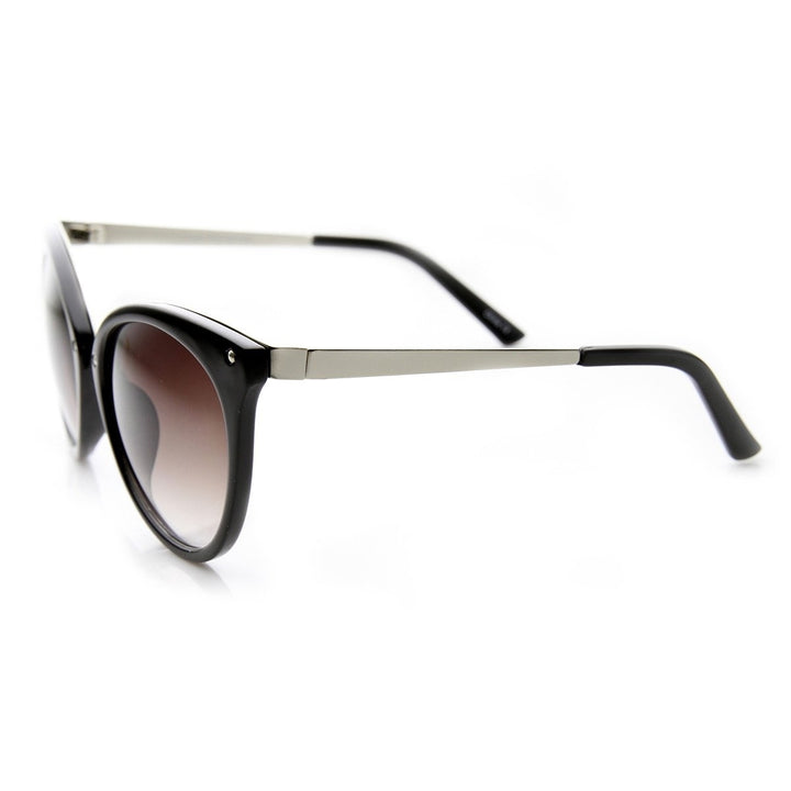 Medium Pointed Horn Rimmed Cat Eye Sunglasses with Studs Image 3
