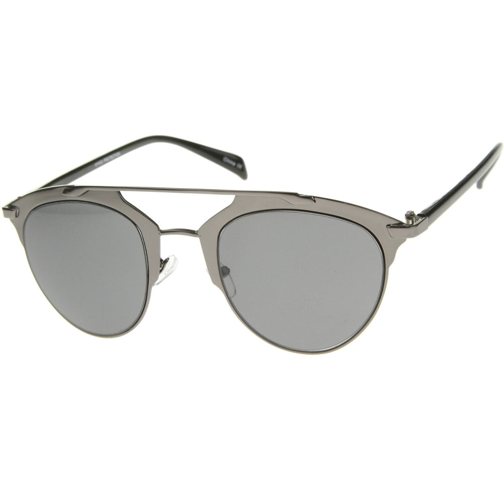Modern Fashion Metallic Frame Double Bridge Pantos Aviator Sunglasses 50mm Image 2
