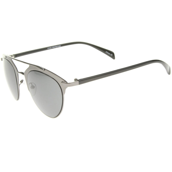 Modern Fashion Metallic Frame Double Bridge Pantos Aviator Sunglasses 50mm Image 3