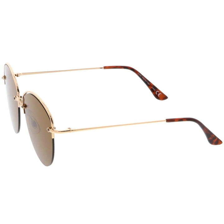 Modern Metal Nose Bridge Flat Lens Semi-Rimless Sunglasses 60mm Image 3