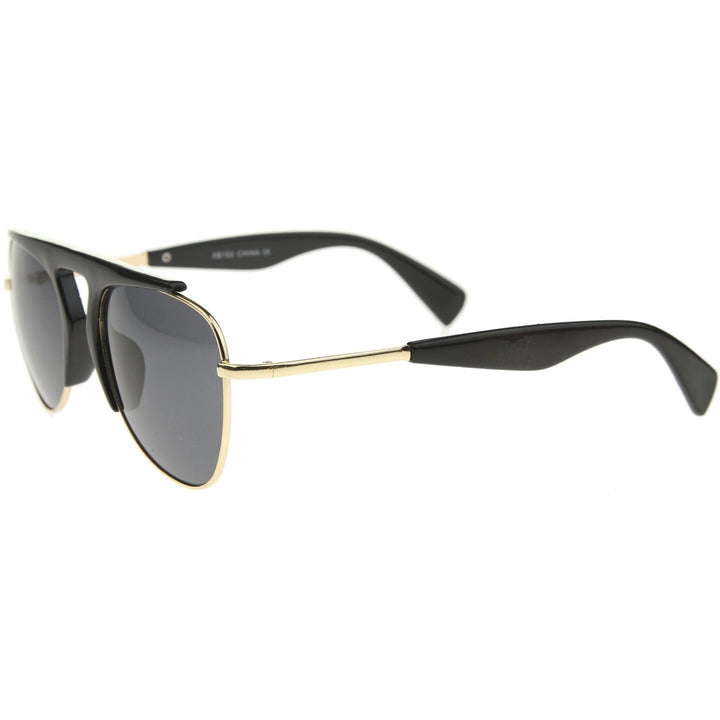 Modern Oversize Semi-Rimless Frame Teardrop Lens Aviator Sunglasses 57mm Image 3