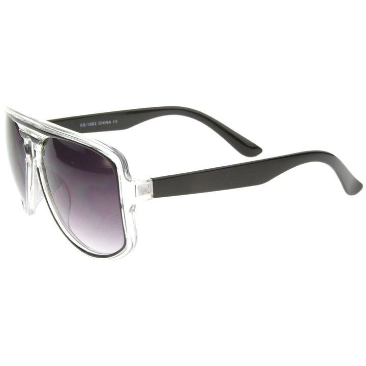 Modern Translucent Frame Keyhole Flat Top Square Aviator Sunglasses 46mm Image 3