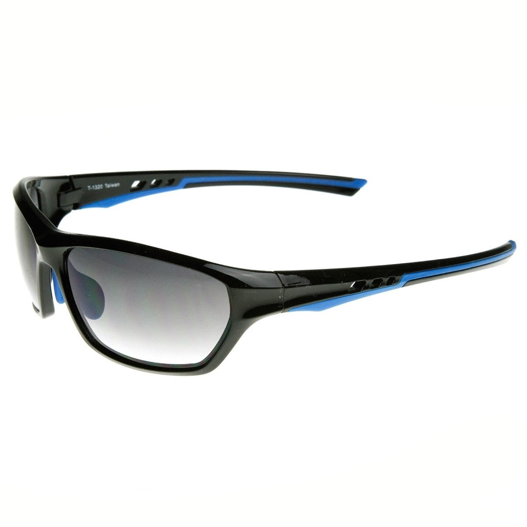 Modern Two-Tone Color TR90 Ventilated Frame Sport Sunglasses Image 3