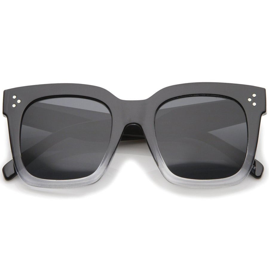Modern Two-Toned Bold Frame Square Horn Rimmed Sunglasses 50mm Image 1
