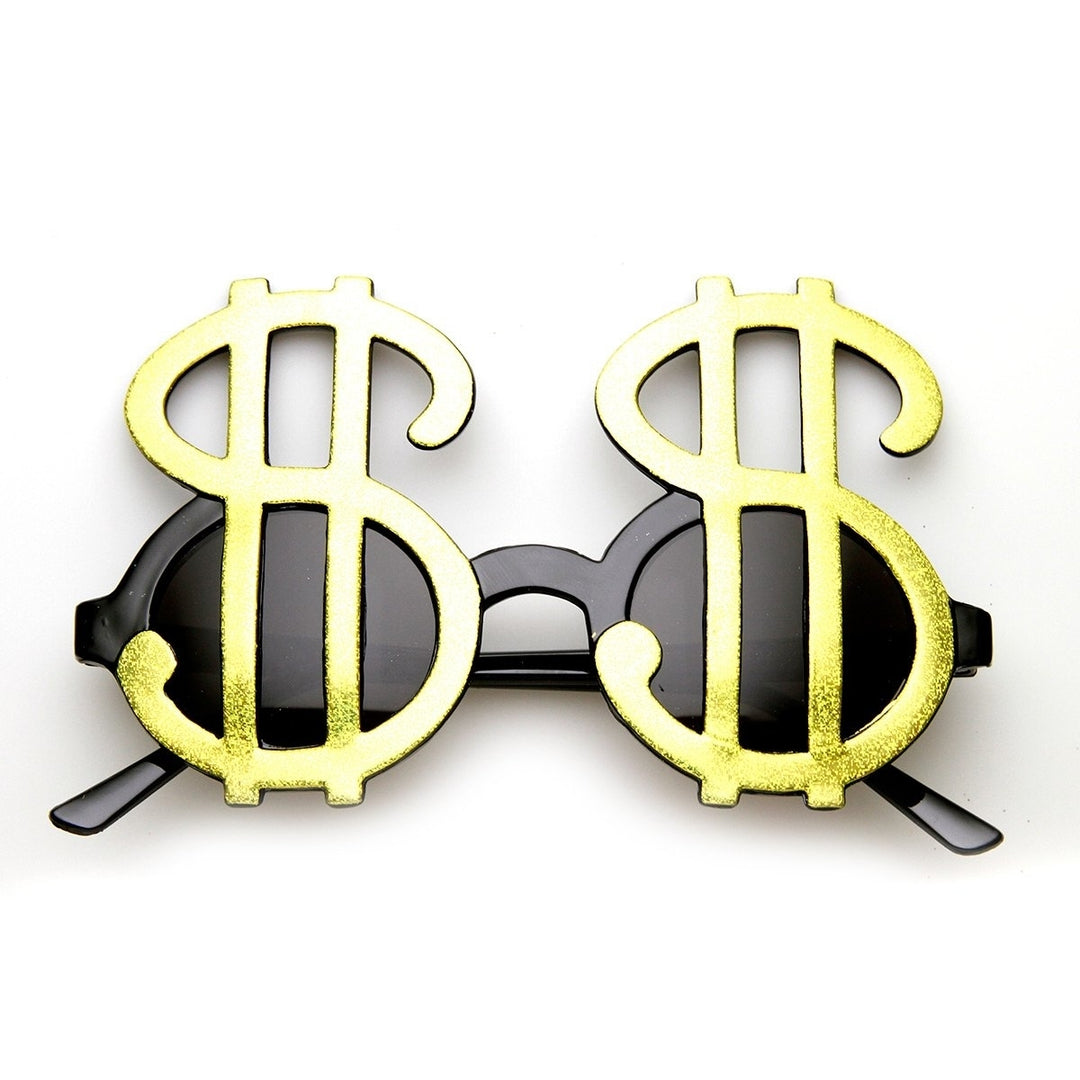 Money Dollar Signs Bling Fun Party Pimp Costume Novelty Glasses Image 1