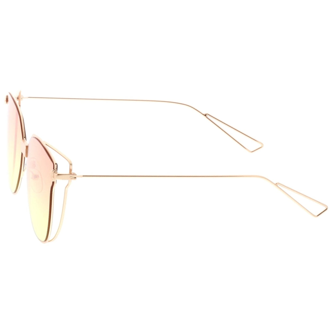Oversize Cat Eye Sunglasses With Colorful Gradient Flat Lens And Wire Arms 59mm Image 3