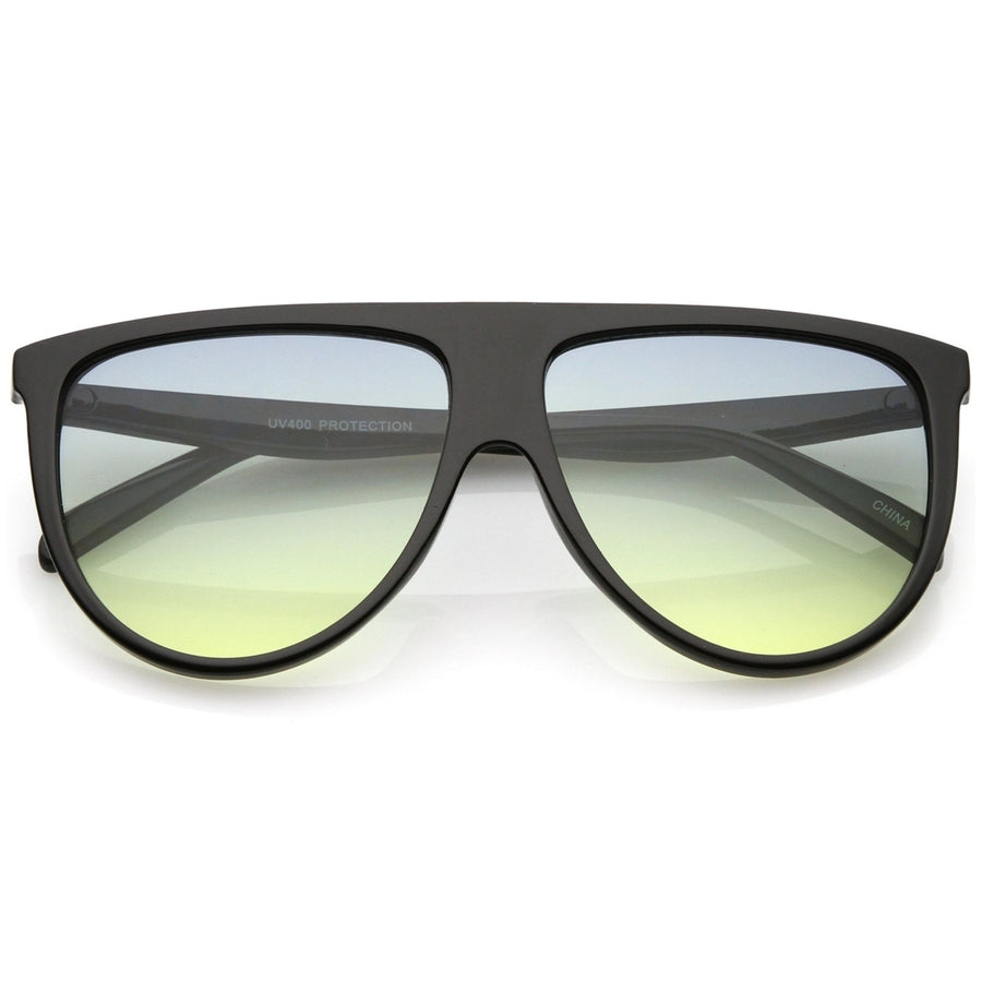 Oversize Flat Top Aviator Sunglasses Gradient Teardrop Flat Lens 60mm Image 1