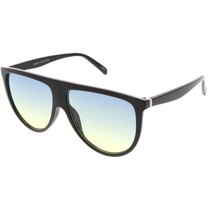 Oversize Flat Top Aviator Sunglasses Gradient Teardrop Flat Lens 60mm Image 2