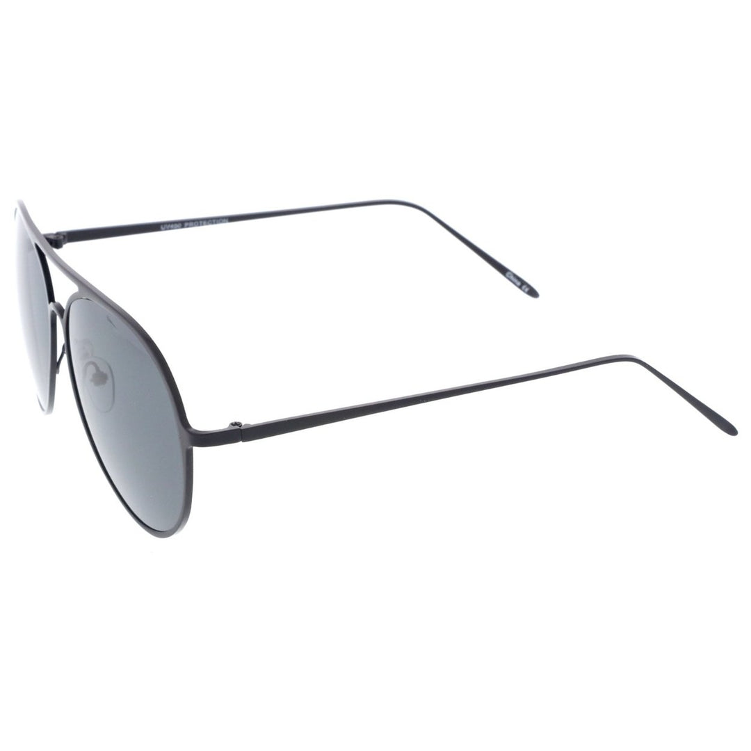 Oversize Metal Frame Double Nose Bridge Slim Temple Aviator Sunglasses 58mm Image 3