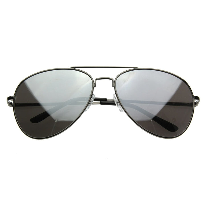 Premium Mirrored Aviator Top Gun Sunglasses w/ Spring Loaded Temples Image 3
