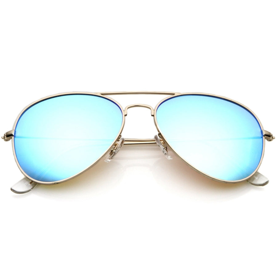 Premium Aviator Sunglasses Nickel Plated Frame 59mm Multi-Coated Mirror Lenses Image 1