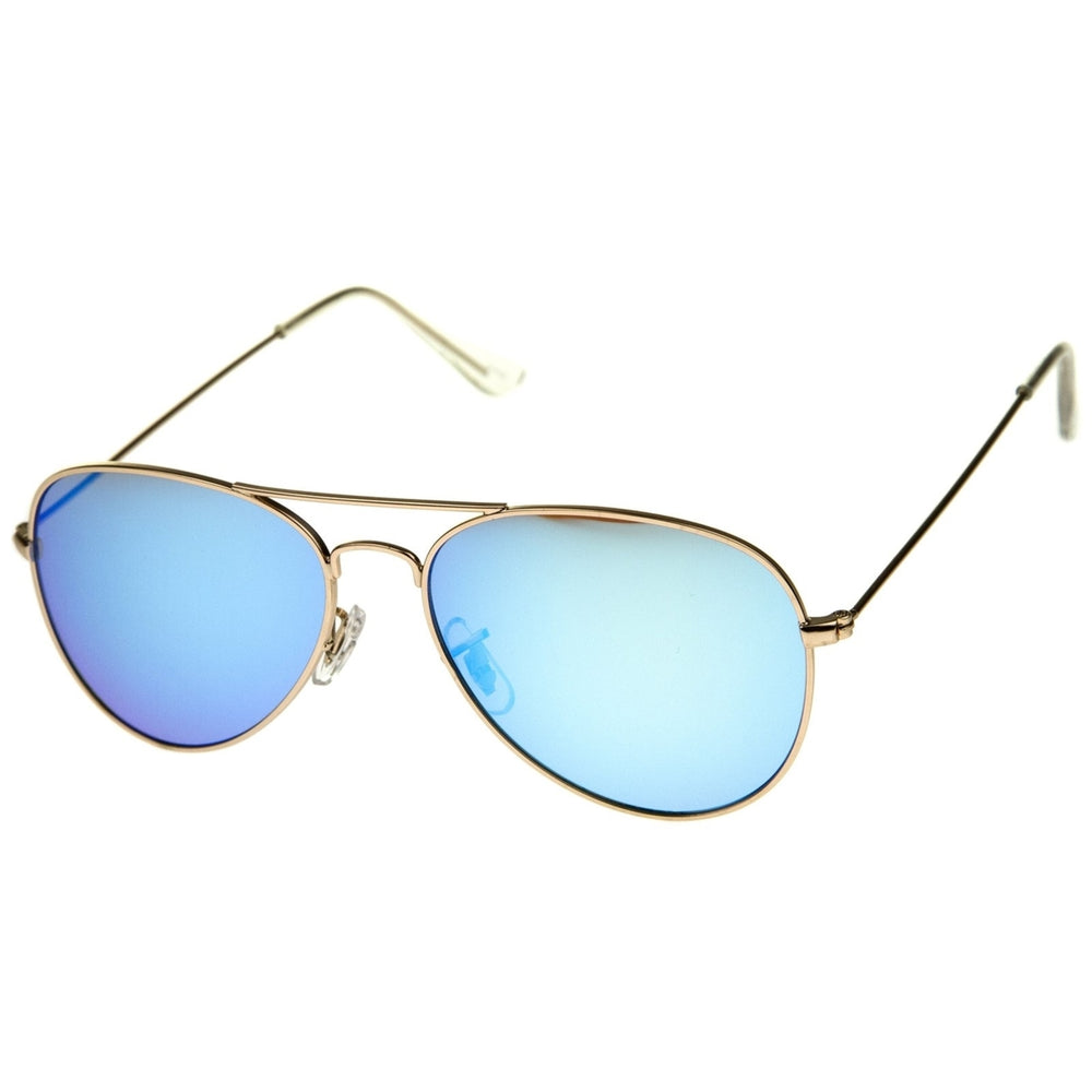 Premium Aviator Sunglasses Nickel Plated Frame 59mm Multi-Coated Mirror Lenses Image 2