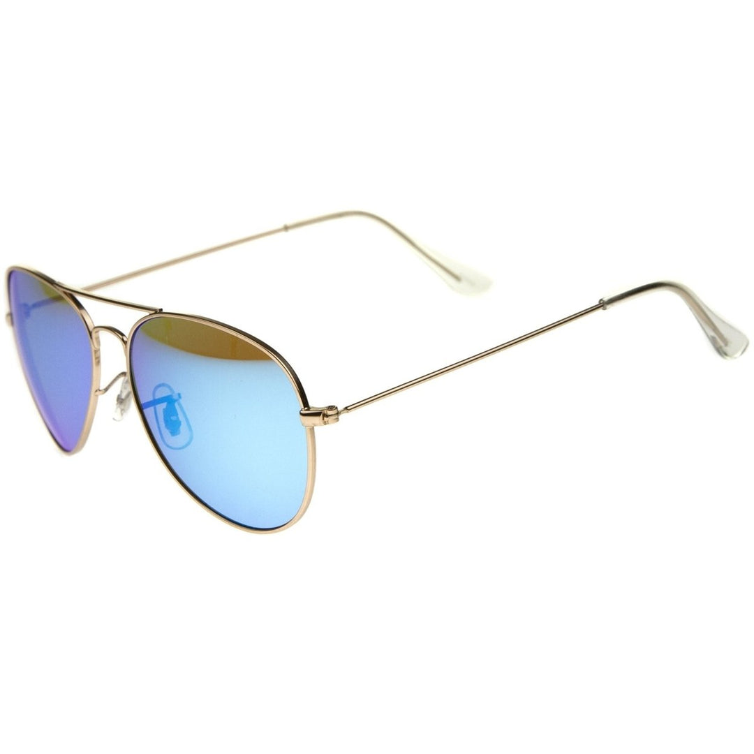 Premium Nickel Plated Frame Multi-Coated Mirror Lens Aviator Sunglasses 59mm Image 3