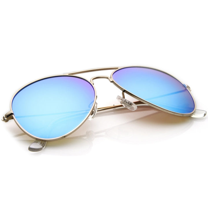 Premium Nickel Plated Frame Multi-Coated Mirror Lens Aviator Sunglasses 59mm Image 4