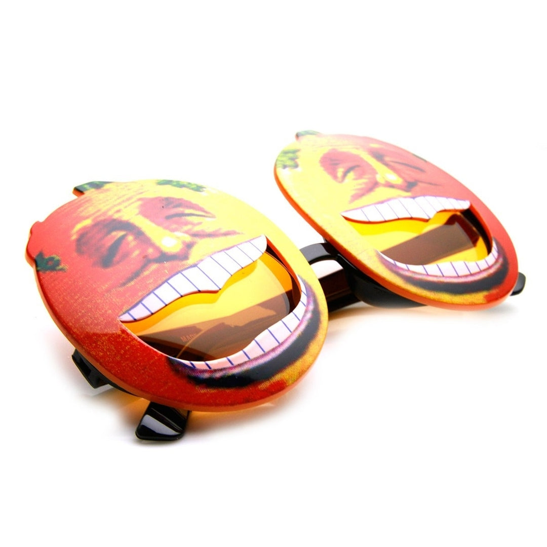 Pumpkin Head Laughing Angry Silly Novelty Halloween Party Sunglasses Image 4