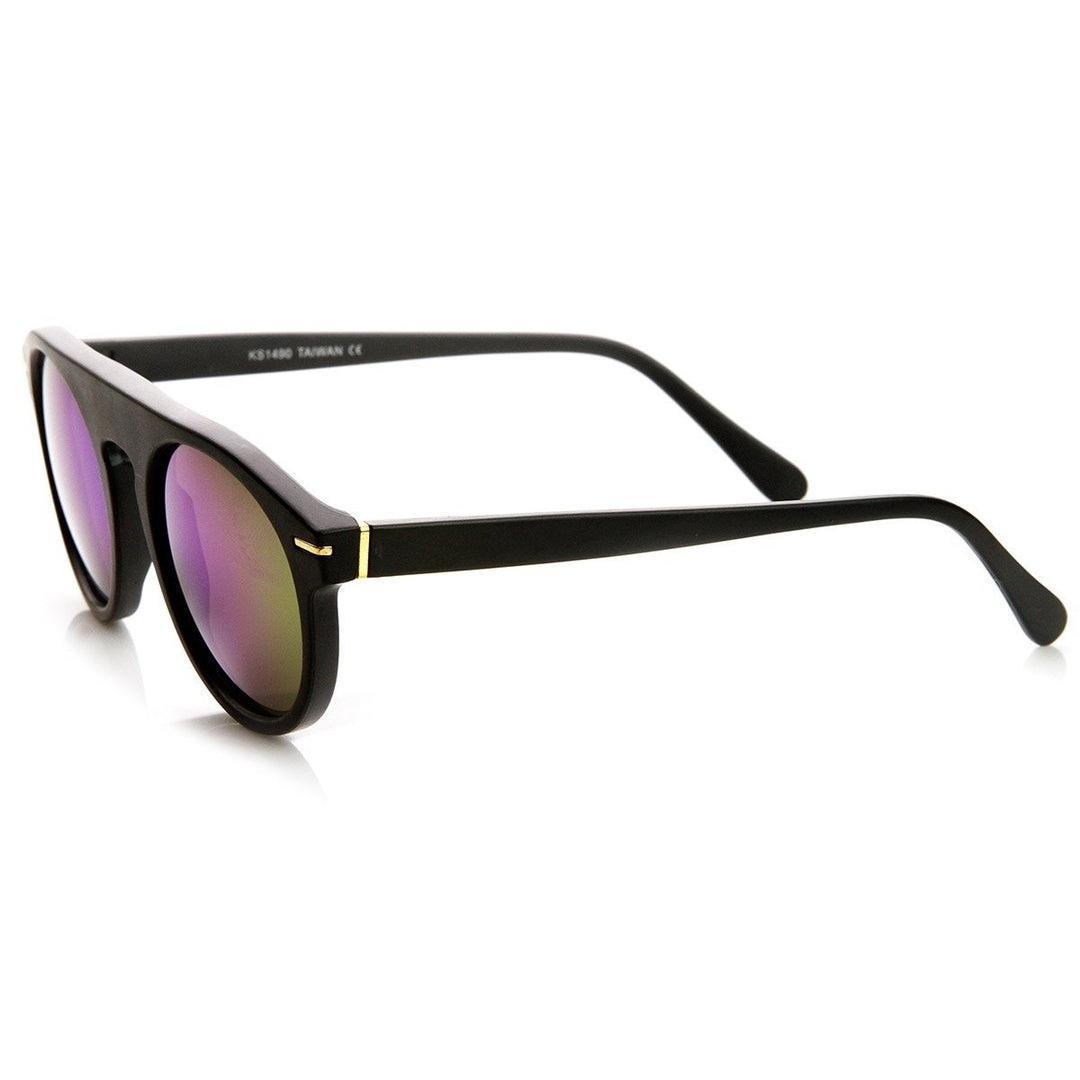 Retro 70s Fashion Round Flat Top P3 Color Tint Lens Sunglasses Image 3