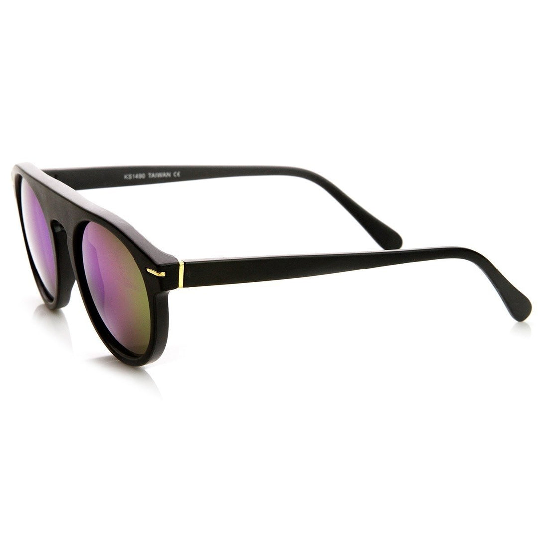 Retro 70s Round Flat Top P3 Color Tint Lens Sunglasses UV Protection Acetate Frame Image 3