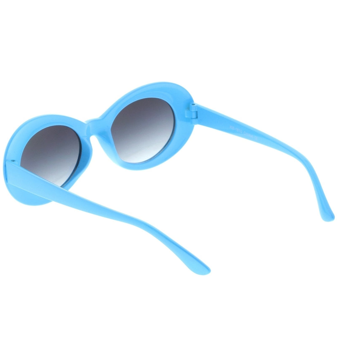 Retro Colorful Oval Sunglasses Tapered Arms Neutral Colored Gradient Lens 50mm Image 4