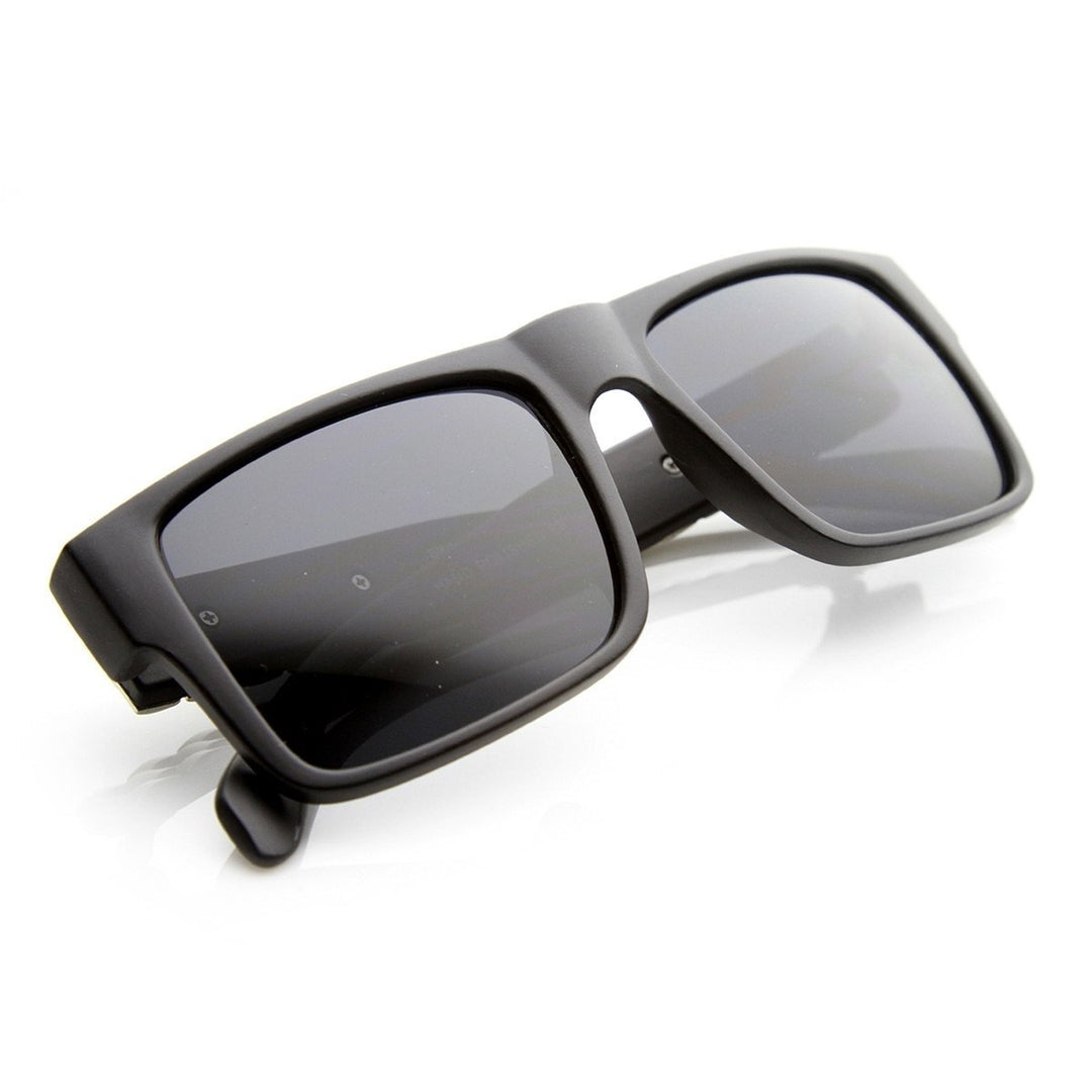 Retro Fashion Watch Link Temple Flat Top Square Sunglasses Image 4